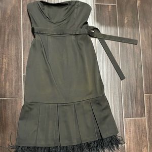 BCBGmaxAzria strapless dress with feathers